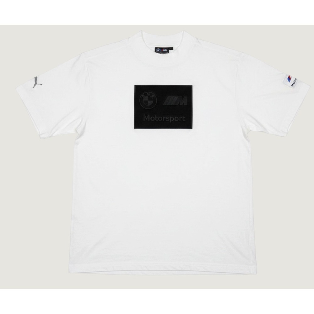Puma BMW Motorsport Mens T-Shirt M Series Logo Patch Racing Streetwear White XS